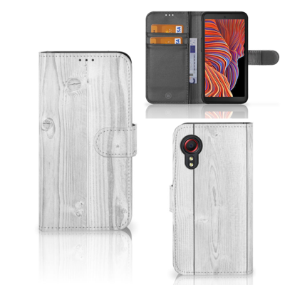 Samsung Galaxy Xcover 5 | Book Style Case | White Wood