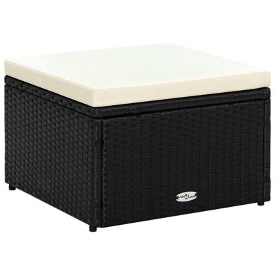 VidaXL Voetenbank/poef zwart 53x53x30 cm poly rattan