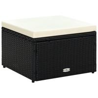 VidaXL Voetenbank/poef zwart 53x53x30 cm poly rattan - thumbnail