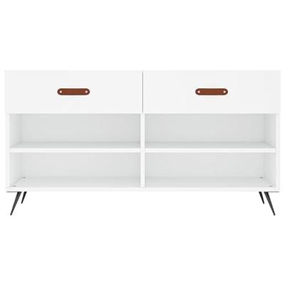 Schoenenbank 102x35x55 cm bewerkt hout wit