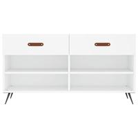 Schoenenbank 102x35x55 cm bewerkt hout wit - thumbnail