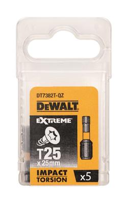 DeWALT DT7382T Extreme Impact Torsion Schroefbits T25 25mm 5 Stuks