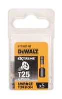 DeWALT DT7382T Extreme Impact Torsion Schroefbits T25 25mm 5 Stuks - thumbnail