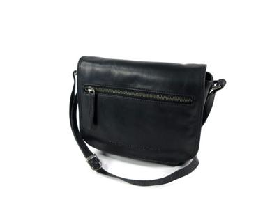 Trendy kleptasje schoudertasje COCO wax Pull Up zwart