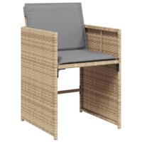 13-delige Tuinset met kussens poly rattan gemengd beige - thumbnail
