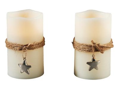 LIVARNO home LED-waskaars (Touw en ster, 2 stuks)