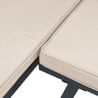 Tuinbanken met kussens 2 st gepoedercoat staal zwart - thumbnail