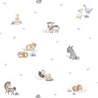 Cristiana Masi Happy Behang met boerderij dieren - 14830 - thumbnail