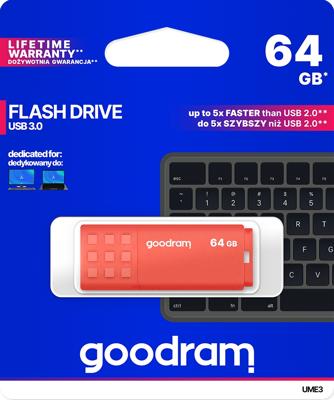 Goodram UME3-0640O0R11 USB flash drive 64 GB USB Type-A 3.2 Gen 1 (3.1 Gen 1) Oranje