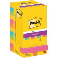 Post-It Super Sticky Notes Carnival, 90 vel, ft 76 x 76 mm, pak van 12 blokken - thumbnail