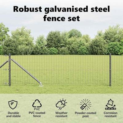 VidaXL Hek met paal grijs 0,4 x 25 m staal en pvc