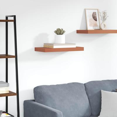 Wandplank Wandgemonteerd Rood 50 x 23 x 4 cm Bewerkt hout