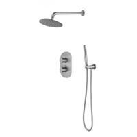 Wandregendouche Sanilux Diaz Inbouw 25 cm Met Staafdouchekop RVS - thumbnail