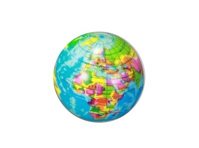 Jonotoys soft waterbal wereldbol 7 cm doorsnee