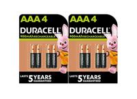8 x Duracell AAA oplaadbare 900 mAh (2 blisters met 4 batterijen) 8 oplaadbare ministijlbatterijen - thumbnail