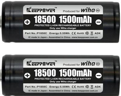 Wiha 41914 | Accuset 18500 Li-ion | 2 stuks (2x 1.5Ah accu + lader) - 41914