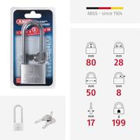 ABUS Cilinderhangslot | breedte slotlichaam 50 mm | Titalium gelijksluitend 6511 | 1 stuk - 56209 - 56209 - thumbnail