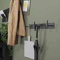 Kapstok Lux Zwart 3-haaks - thumbnail