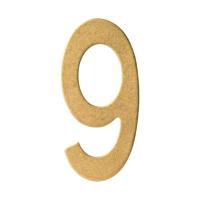 Intersteel Huisnummer 9Numbra 15cm messing getrommeld - 0011.402049 - thumbnail