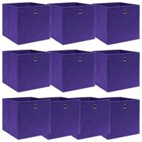 VidaXL Opbergboxen 10 st 32x32x32 cm stof paars - thumbnail
