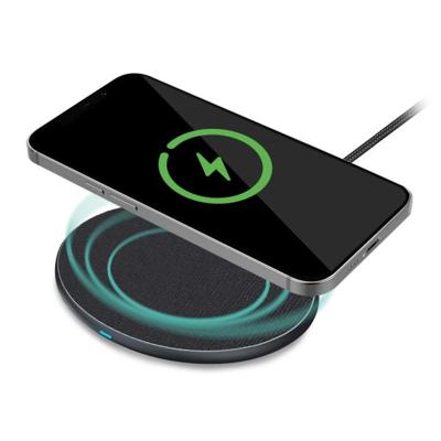 Mobilize Wireless Fast Charger Flat 5W/7.5W/10W/15W PU Leather Grey