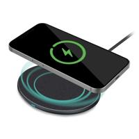Mobilize Wireless Fast Charger Flat 5W/7.5W/10W/15W PU Leather Grey - thumbnail