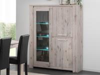 Vitrinekast WARRIOR 4 deuren grijze eik - thumbnail