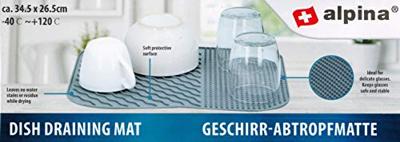 Tom Afdruipmat 34,5x26,5 cm Rubber Grijs