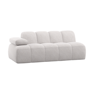 Woood Mojo 2-zits bank arm links bouclé Ecru Melange