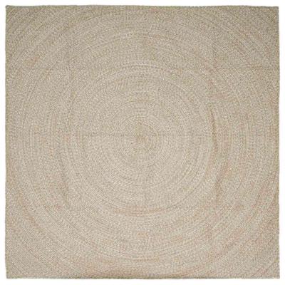 Vloerkleed Natuurlijk en Wit 300 x 300 cm Jute Vloerkleed Natuurlijk en Wit 300 x 300 cm Jute