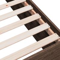 Bedframe bewerkt hout bruin eikenkleur 75x190 cm - thumbnail