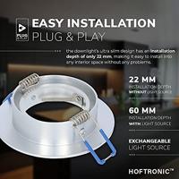 Set van 6 Chandler LED inbouwspots - GU10 4 Watt 345 Lumen - 4000K Neutraal wit - Dimbaar - Rond - Kantelbaar - IP20 Voor binnen - RVS - thumbnail