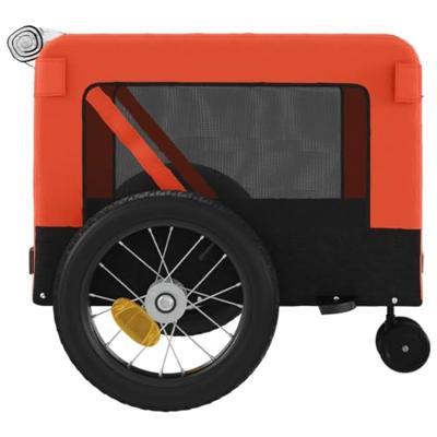 Hondenfietstrailer oxford stof en ijzer oranje en zwart