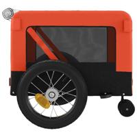 Hondenfietstrailer oxford stof en ijzer oranje en zwart - thumbnail