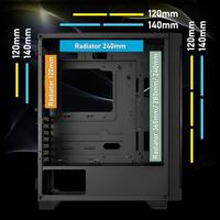 ATX Semi-toren BehuizingBitFenix Graph ARGB Zwart - thumbnail