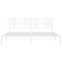 Bedframe met hoofdbord metaal wit 200x200 cm - thumbnail