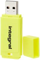 Integral Neon USB 2.0 stick, 16 GB, geel - thumbnail