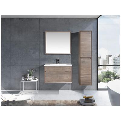 Sanimar Livigno Badkamermeubelset 80 cm Inclusief Spiegel Grijs Eiken