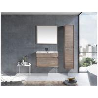 Sanimar Livigno Badkamermeubelset 80 cm Inclusief Spiegel Grijs Eiken - thumbnail
