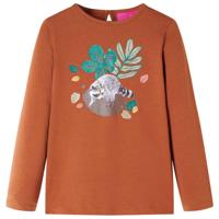 VidaXL Kindershirt met lange mouwen 128 cognackleurig - thumbnail