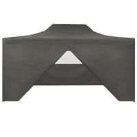 Partytent met 4 zijwanden inklapbaar 3x4 m staal antraciet - thumbnail