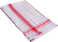 Handdoek Adalynne, ft 50 x 70 cm, geruit, rood, pak van 3 stuks - thumbnail