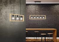 Trio HanglampAgra 3-lichts hout met zwart - 313800332 - thumbnail