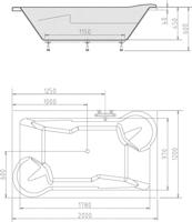Ligbad Polysan Duo Inbouw 200x120x45 cm Wit Polysan - thumbnail