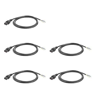 ACT Netsnoer C13 IEC Lock - open einde zwart 3 m, PC979, 5-Pack - thumbnail