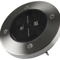Ranex Ra-5000389 Ronde Led Solar Grondspot Geborsteld Rvs Glas - thumbnail