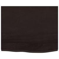 VidaXL Wastafelblad 60x50x2 cm behandeld massief hout donkerbruin - thumbnail