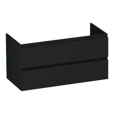 Brauer Joy - Onderkast - 100 cm - met 2 Softclose Lades Greeploos en 1 Sifon Uitsparing - Mat Zwart