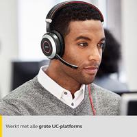 Jabra Evolve 80 MS Wired Stereo Over-Ear Headset – Microsoft Optimised Headphones With Active Noise Cancellation – USB and 3.5 mm Jack Connections – Black - thumbnail