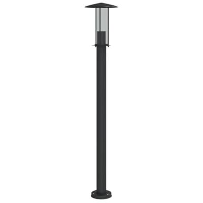 VidaXL Vloerlamp voor buiten 100 cm roestvrij staal zwart VidaXL Vloerlamp voor buiten 100 cm roestvrij staal zwart
